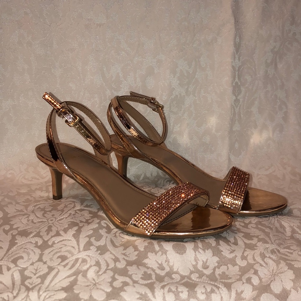 Gold heels with sequins